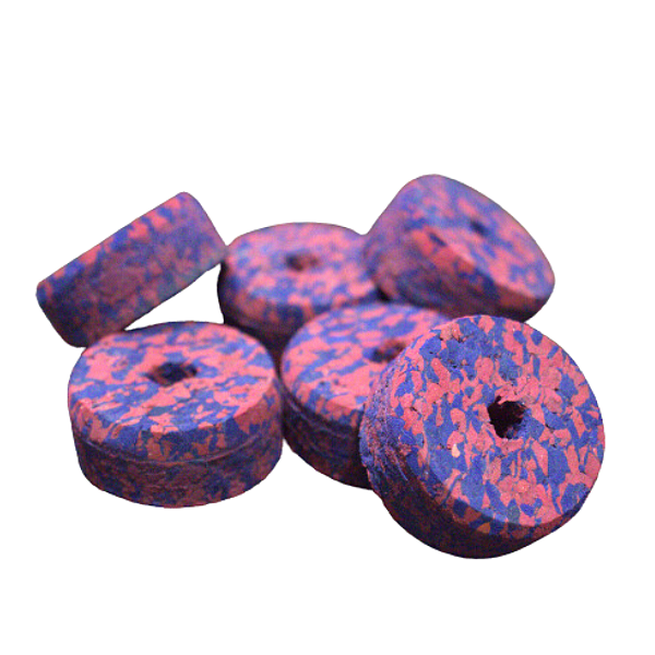 Kit de Feltro/Base p/ Pratos  em Borracha - Cor: Vermelho Mescla