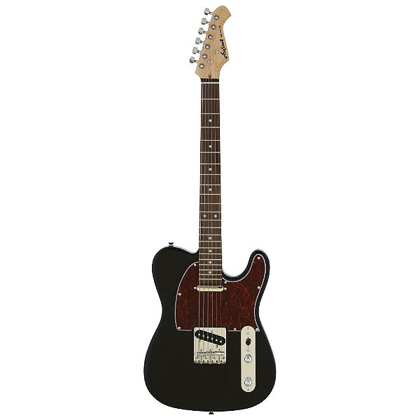 Guitarra Aria ProII TEG002 Black With Red Tortoise Pickguard