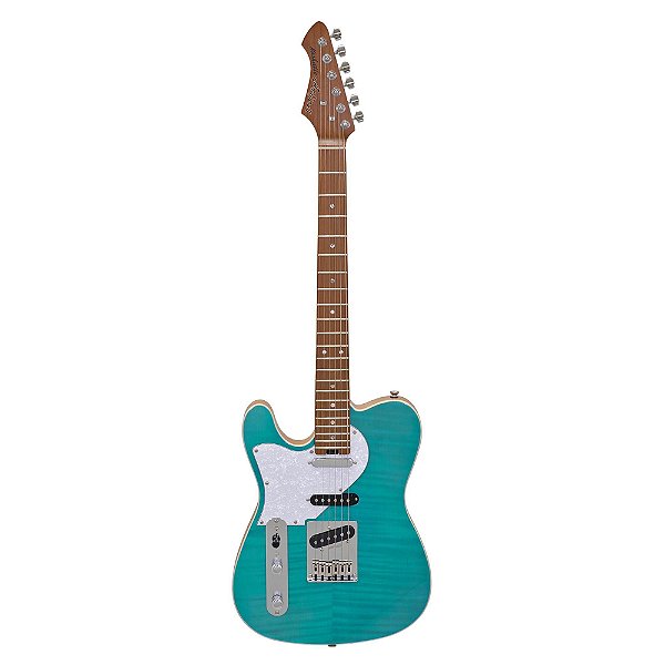 Guitarra Canhoto Aria Pro II 615-MK2 LH Turqoise Blue