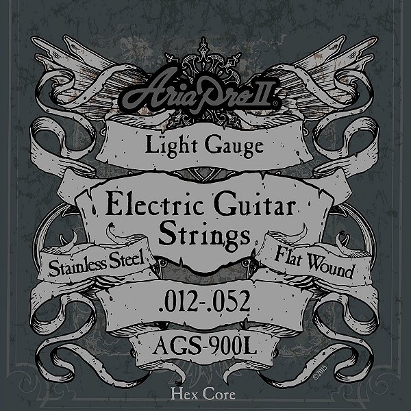 Encordoamento Para Guitarra Flat Wound .012 AGS900L Aria Pro II
