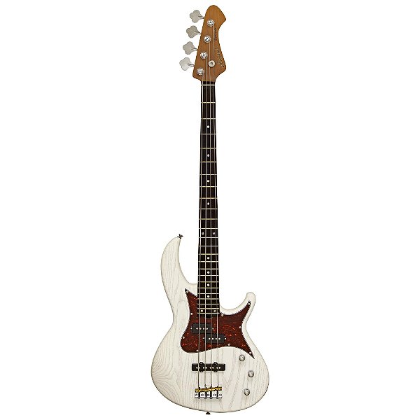 Contrabaixo Aria Pro II Detroit 4 Cordas Open-Pore White