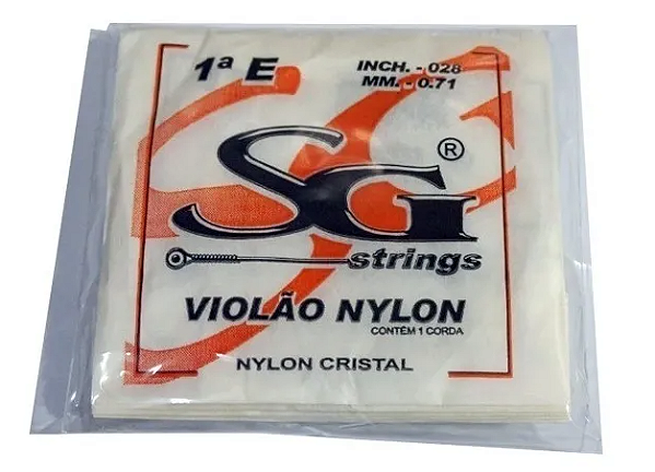 1ª Corda Mi Nylon Cristal C/ Bolinha P/ Violão SG