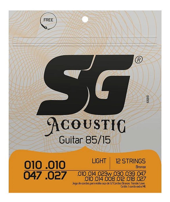 Encordoamento SG Violão 12 Cordas 010 Light Bronze