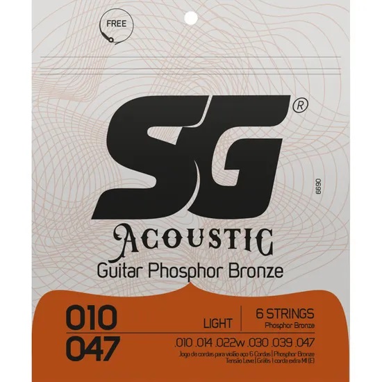 Encordamento SG p/ Violão 010 Light Phosphor Bronze