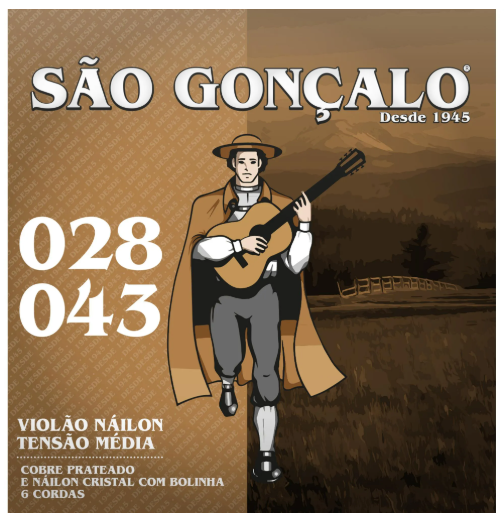 Encordoamente São Gonçalo Violão Nylon Cristal Média c/ Bol