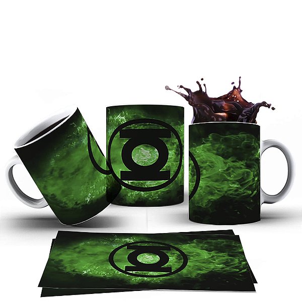 Caneca Xícara Personalizada Lanterna Verde Cerâmica 325ml