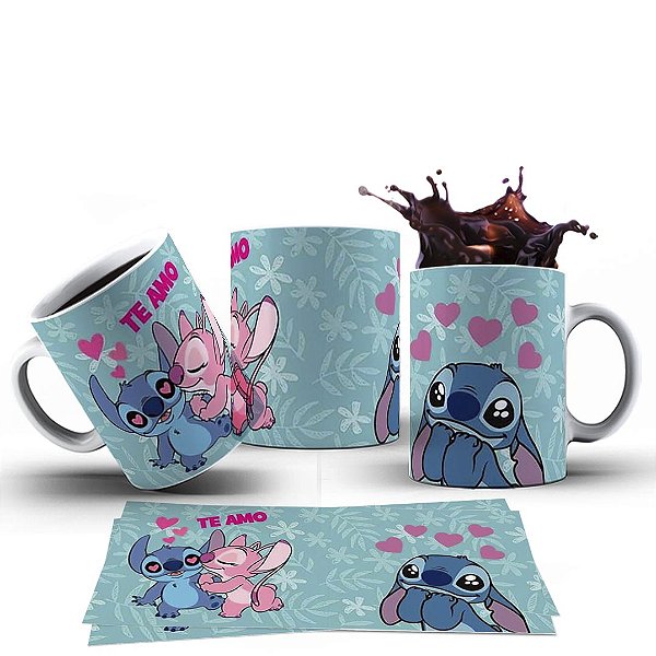 Caneca Xícara Personalizada Stich "Te Amo" Crâmica 325ml
