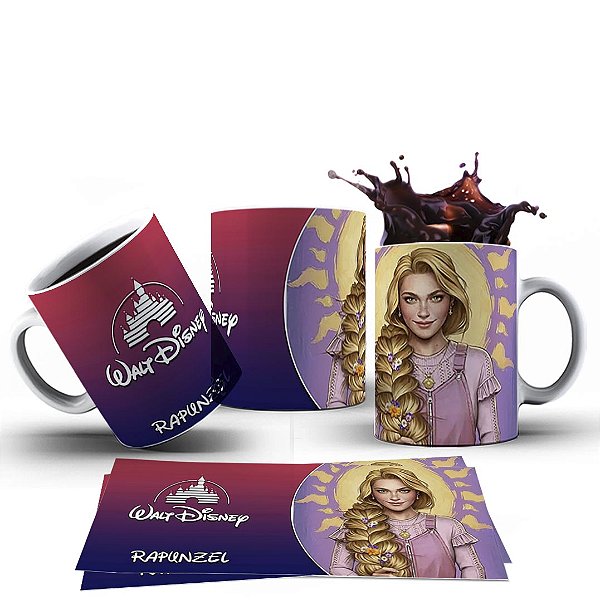 Caneca Xícara Personalizada Princesas Disney Cerâmica 325ml