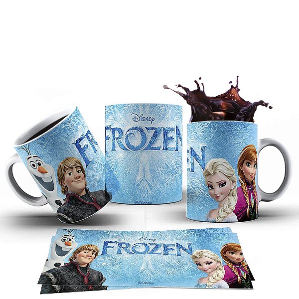 Caneca Xícara Personalizada Frozen Cerâmica 325ml