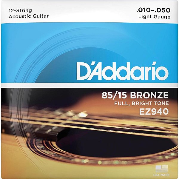 Encordoamento D'addario Violão 12Cordas Bronze 010-050