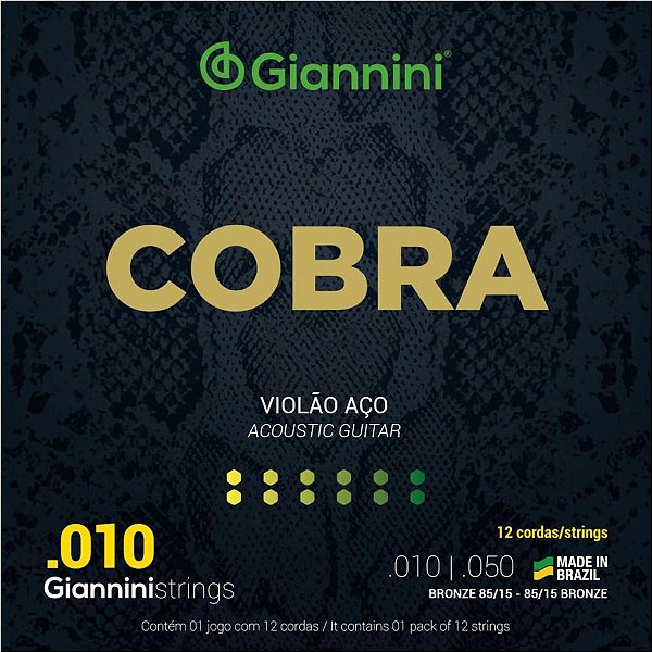 Encordoamento Giannini COBRA P/ Violão de 12 Cordas
