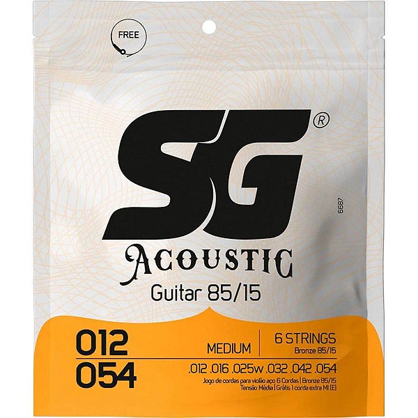 Encordoamento SG Violão Aço Bronze 012 Custom Light