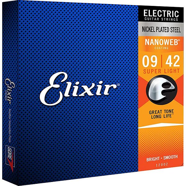Encordoamento Para Guitarra Super Light Nanoweb 12002 Elixir