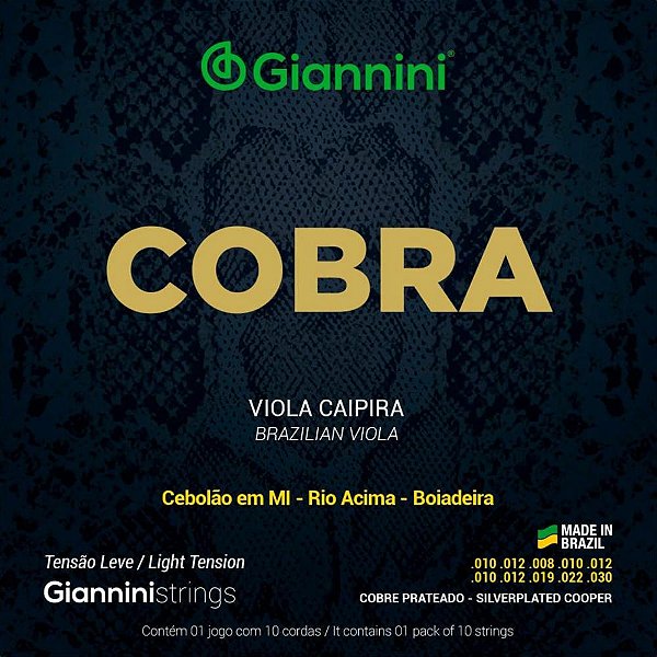 Encordoamento Para Viola Aço Leve Série Cobra Giannini GESVL
