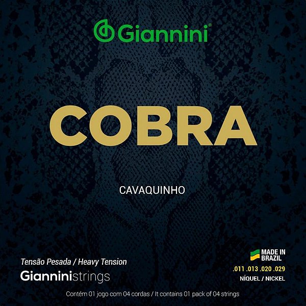 Encordoamento Cavaco Aço Pesada Série Cobra Gescp Giannini