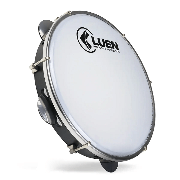 Pandeiro Luen 10" Pele Leitosa ABS Preto