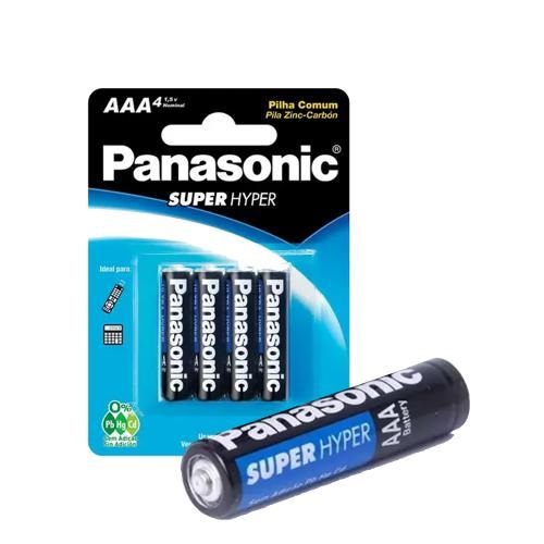 Pilha AAA Zinco Comum Panasonic Super Hyper 1,5V C/4