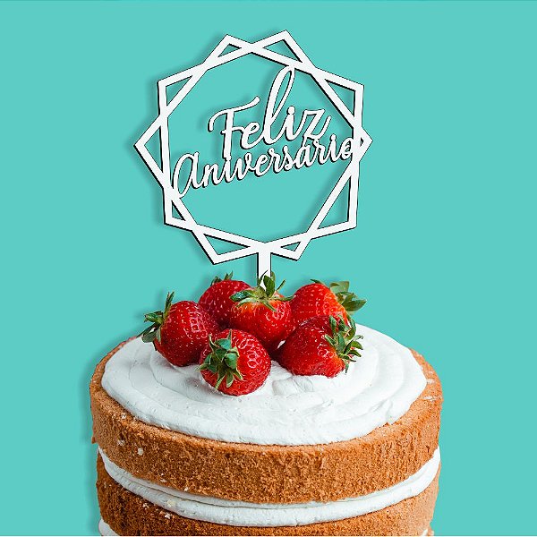 Topo de Bolo Feliz Aniversário Nº02