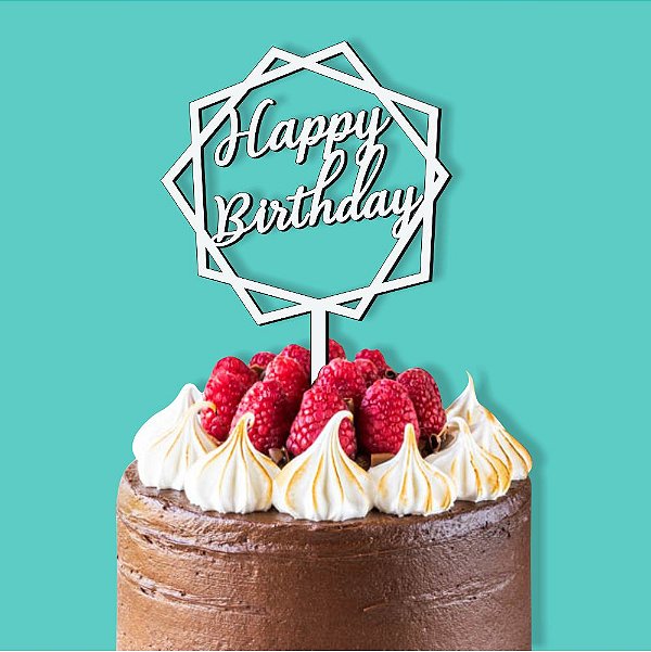 Topo de Bolo Happy Birthday Nº02