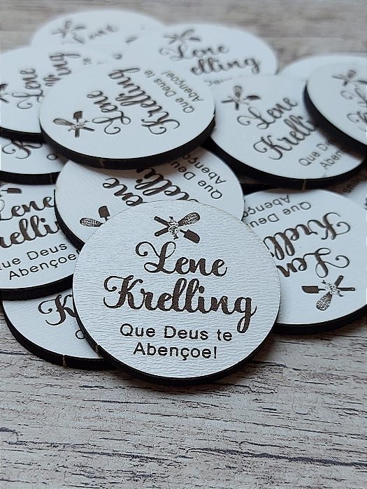 Kit com 50 Tags Personalizadas no mdf Branco