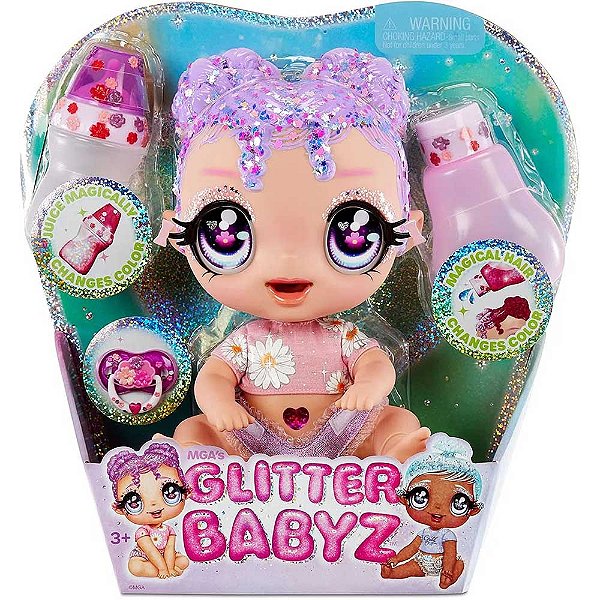 Boneca Glitter Babyz Lila Lavanda