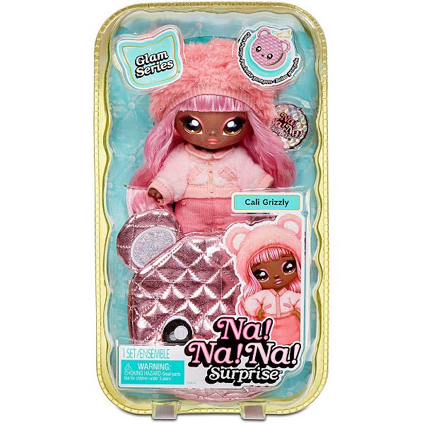Boneca Na!Na!Na! Supresa 2 em 1 Pom Glam Cali Grizzly