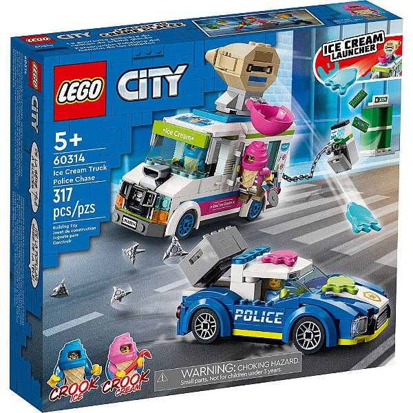 Lego City Perseguição Policial de Carro de Sorvetes 60314 317pcs