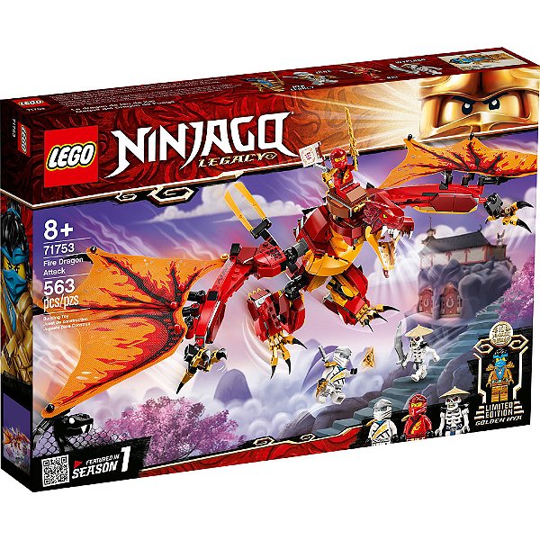 Lego Ninjago Ataque do Dragão do Fogo 71753 563pcs