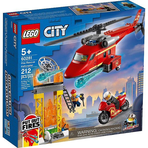 Lego City Helicóptero de Resgate dos Bombeiros 60281 212pcs