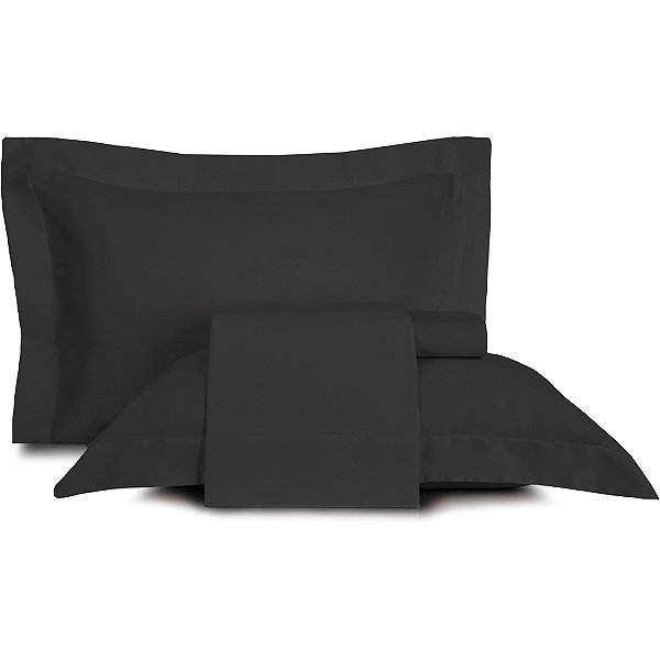 Jogo de Cama Altenburg Liso 300 Fios 4 Peças Queen Preto