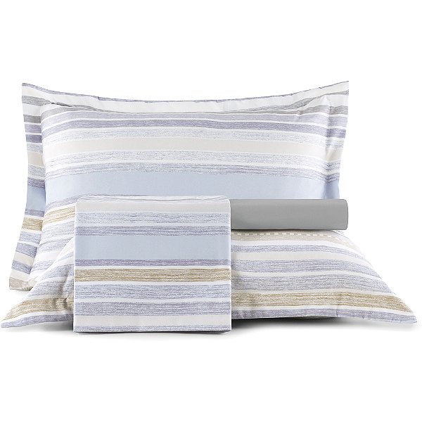 Jogo de Cama Altenburg Rustic Stripes TA 4 Peças Casal Cinza