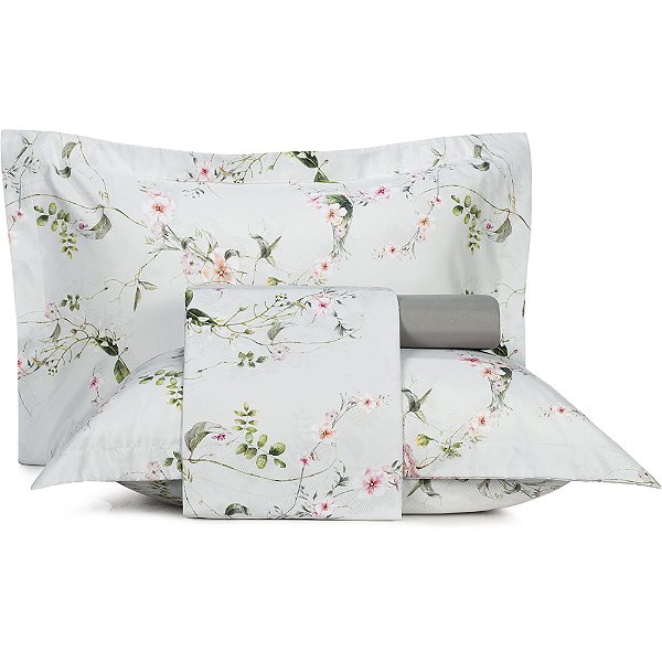 Jogo de Cama Altenburg Romantic Bloom TA 4 Peças Queen Cinza