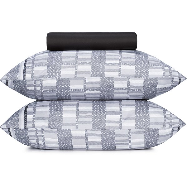 Jogo de Cama Altenburg Tonal Grey TA 3 Peças Queen Cinza