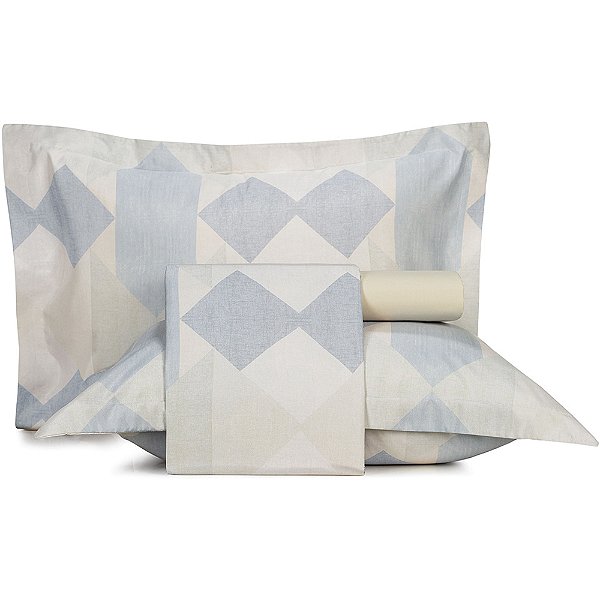 Jogo de Cama Altenburg Diamond Collage TA 4 Peças Casal Azul