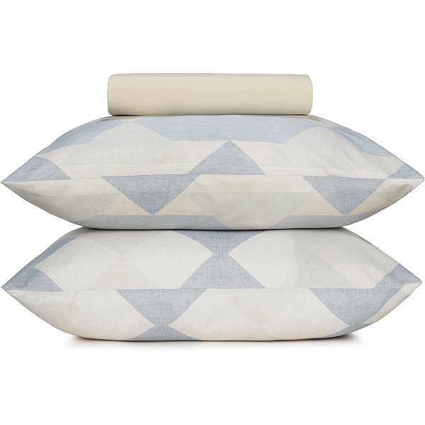 Jogo de Cama Altenburg Diamond Collage TA 3 Peças Casal Azul