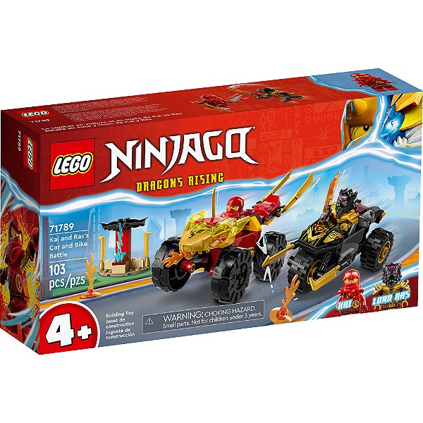 Lego Ninjago Batalha Carro e Moto de Kai e Ras 71789 103pcs