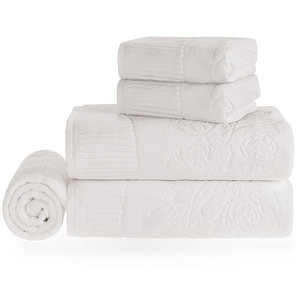 Jogo de Toalha Banho Karsten Grace 5 Peças Branco