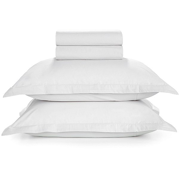 Jogo de Cama Karsten Liss 180 Fios 4 Peças Casal Branco