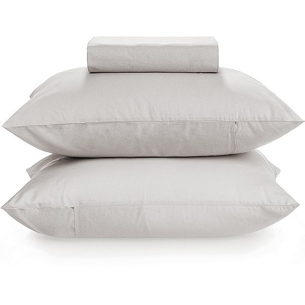 Jogo de Cama Karsten Matiz 150 Fios 3 Peças Queen Cinza
