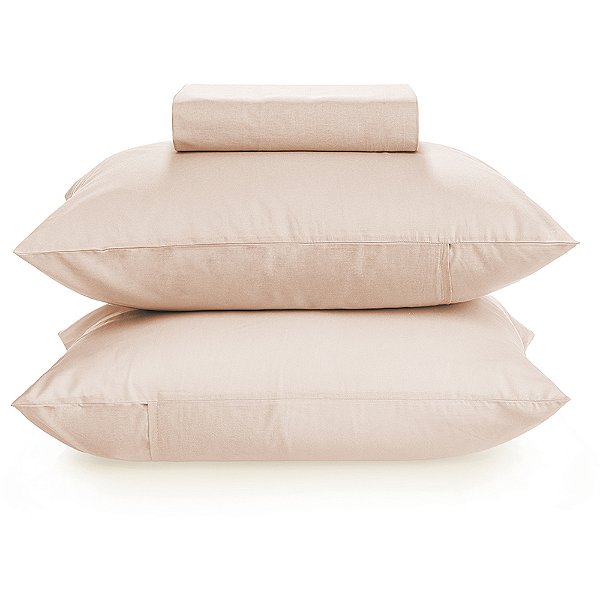 Jogo de Cama Karsten Matiz 150 Fios 3 Peças Casal Bege