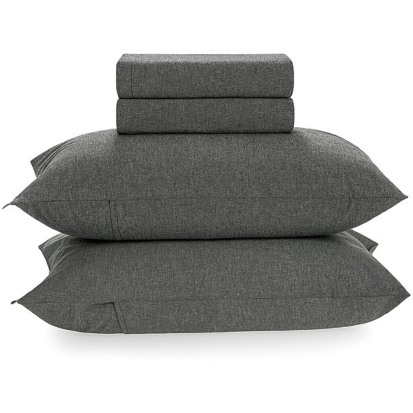 Jogo de Cama Karsten Robin 160 Fios 4 Peças Queen Cinza