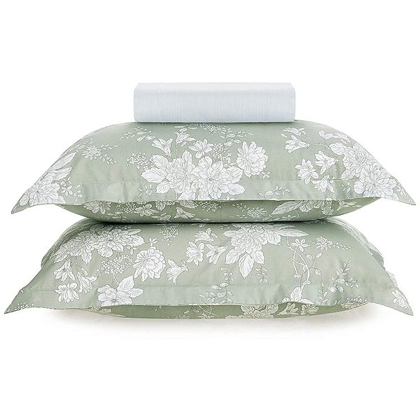 Jogo de Cama Karsten Alissa 180 Fios 3 Peças Queen Verde