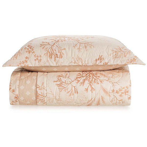 Jogo de Colcha Karsten Coralina 180 Fios 2 Pcs Solteiro Bege