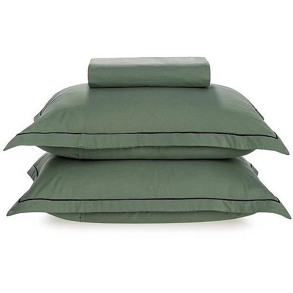 Jogo de Cama Karsten Royal 180 Fios 3 Peças Casal Verde