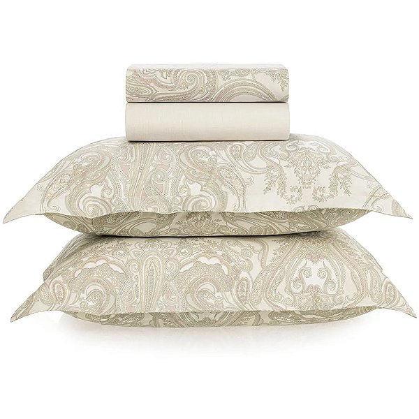 Jogo de Cama Karsten Volke 180 Fios 4 Peças Queen Bege