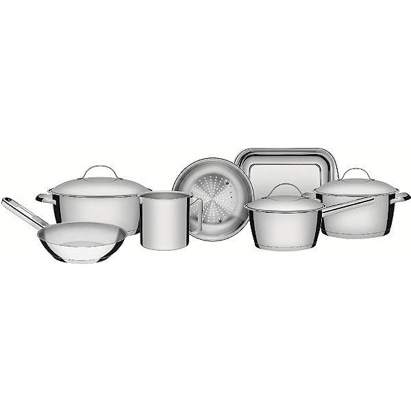 Jogo de Panelas Tramontina Allegra 7 Peças Inox Fundo Triplo