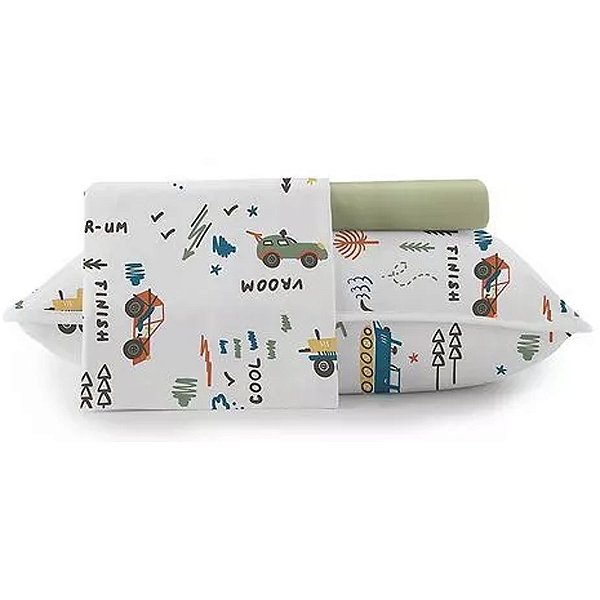 Jogo de Cama Altenburg Truck Malha 3 Peças Solteiro Branco