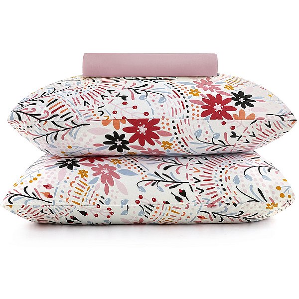 Jogo de Cama Altenburg Chloe Malha 3 Peças Casal Rosa