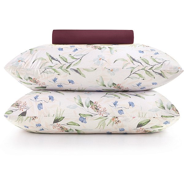 Jogo de Cama Altenburg Sweet Garden Malha 3 Peças Casal Roxo