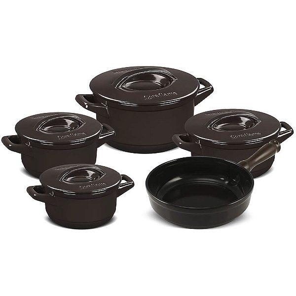 Jogo de Panelas Ceramica Ceraflame Duo+ Smart 5 Peças Marrom